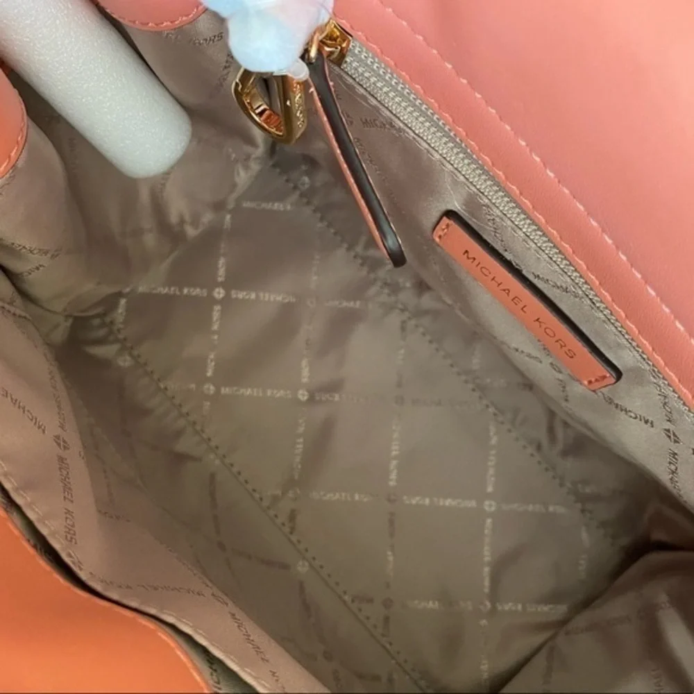 New Michael Kors Carmen Medium Color-Block Belted Satchel bag